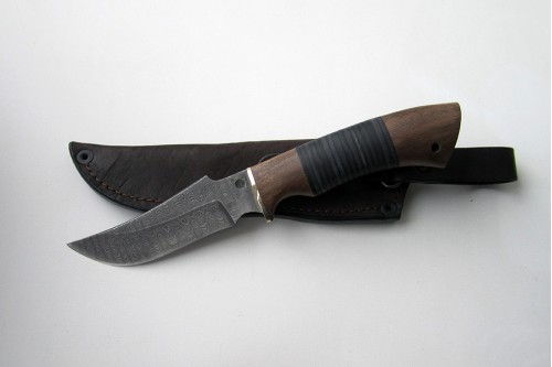 Нож из дамасской стали "Рыбак" - работа мастерской кузнеца Марушина А.И.